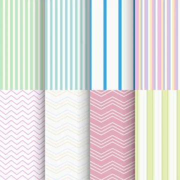 Pleasant light colorful seamless patterns in set Stock Illustration