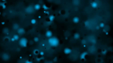 Pleasant movement of particles. Bokeh. The microcosm. Blue particles. Digital Stock Footage 90384489