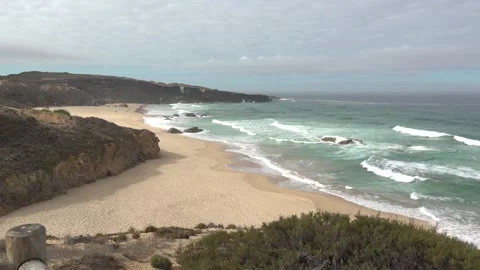 Pleasant Sunset over Vilanova de Milfontes Beach, Algarve, Portugal - 1777 Stock Footage 314892090