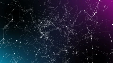 Pleasantly moving in space elements of graphic design. Plexus cinematic business Stock Footage 88212207