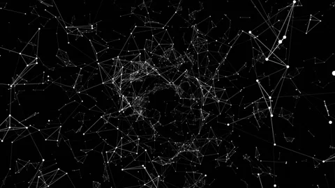 Pleasantly moving in space elements of graphic design. Plexus cinematic business Stock Footage 88212970