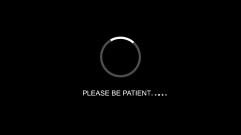Please Be Patient Loading dots animation isolated on black background Stock Footage 321237752