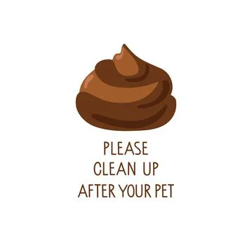 Please Clean up after your dog text and Pet waste. Social responsibility. Animal Stock Illustration