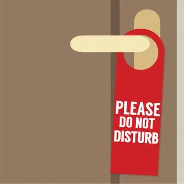 Please Do Not Disturb Door Hanger Vector Illustration Stock Illustration