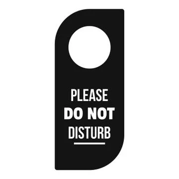 Please do not disturb hanger tag icon, simple style Stock Illustration
