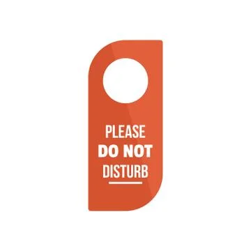 Please do not disturb hanger tag icon, flat style Stock Illustration