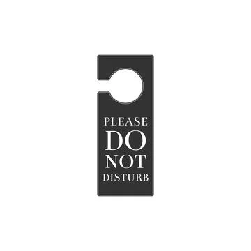 Please do not disturb icon isolated. Hotel Door Hanger Tags. Flat design. Vector Illustrazione stock