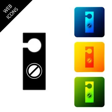 Please do not disturb icon isolated. Hotel Door Hanger Tags. Set icons colorful Stockillustratie