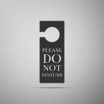 Please do not disturb icon isolated on grey background. Hotel Door Hanger Tags イラスト素材