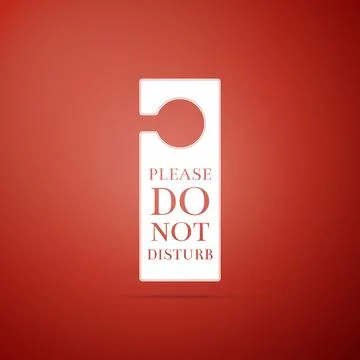 Please do not disturb icon isolated on red background. Hotel Door Hanger Tags Stock Illustration