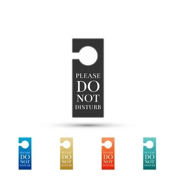 Please do not disturb icon isolated on white background. Hotel Door Hanger Tags Stock Illustration