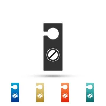 Please do not disturb icon isolated on white background. Hotel Door Hanger Tags 스톡 일러스트