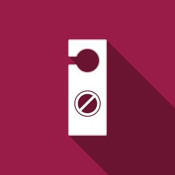 Please do not disturb icon isolated with long shadow. Hotel Door Hanger Tags 库存插图