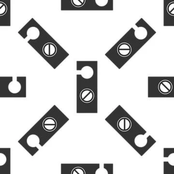 Please do not disturb isolated icon seamless pattern on white background. Hotel Stock Illustration