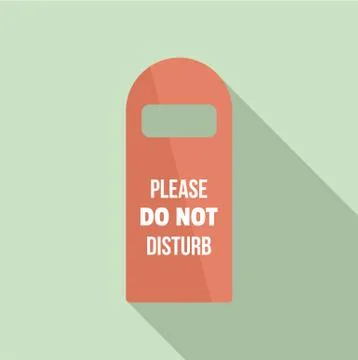 Please do not disturb room tag icon, flat style Stock Illustration