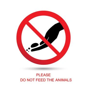 Please do not feed the animals sign Stock Illustration