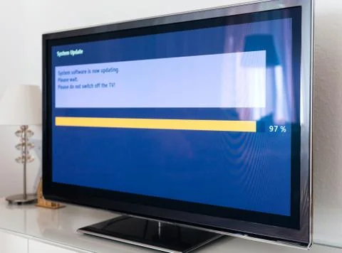Please do not switch off your tv tv update Stock Photos