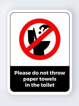 Please Do Not Throw Paper Towels Toilet Stock-Illustration