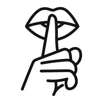 Please do quite pssst icon mark in filled style Ilustración de archivo