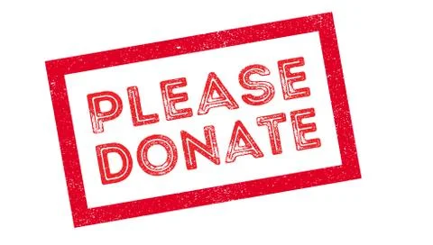 Please Donate rubber stamp Stock Illustration