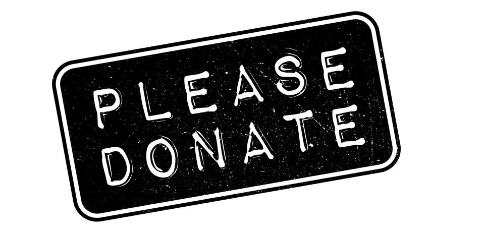 Please Donate rubber stamp Stock Illustration