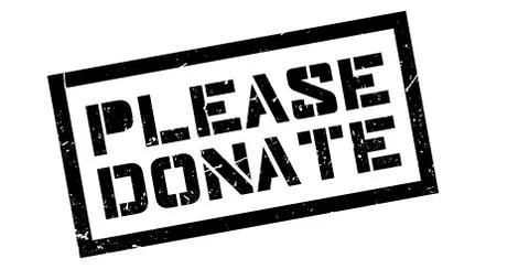Please Donate rubber stamp Stock Illustration