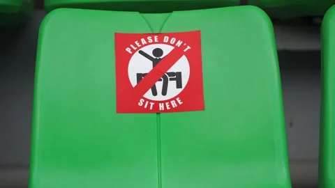 Please Don't Sit Here Signboard Stock Footage 247449788