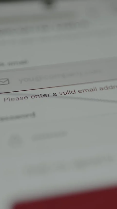 Please enter a valid email address, message from log in screen Stock Footage 332892327