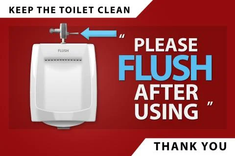 Please Flush Man Urinal Bowl Stock Illustration