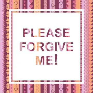 Please forgive me card Stock Illustration