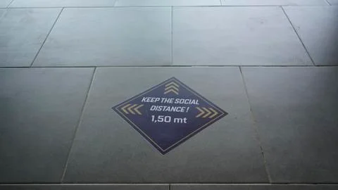 Please, Keep Distance at least 1,5 meters Stock Photos