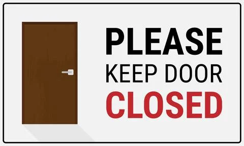 Please Keep Door Closed sign Stock Illustration