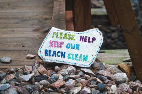 Please Keep our Beach Clean Stock-Fotos