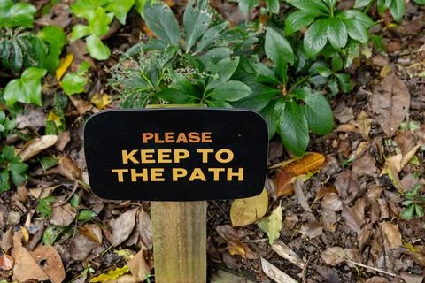 Please Keep Path Garden Warning Sign Foto stock