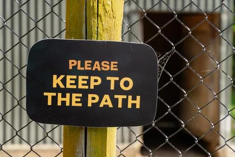 Please Keep Path Safety Notice Sign Foto stock