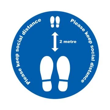 Please keep social distance, sign or symbol. Stock Illustration