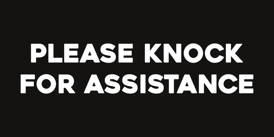 Please knock for assistance sign Stock Illustration