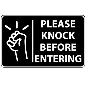 Please knock before entering. Office availability board. Illustrazione stock