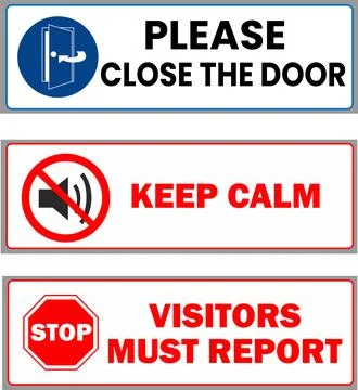 Please leave the door open or do not enter sign, do not make noise, guests must  스톡 일러스트
