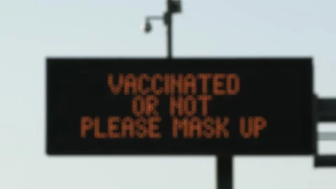 Please Mask Up Road Sign Stock-Footage 152853848