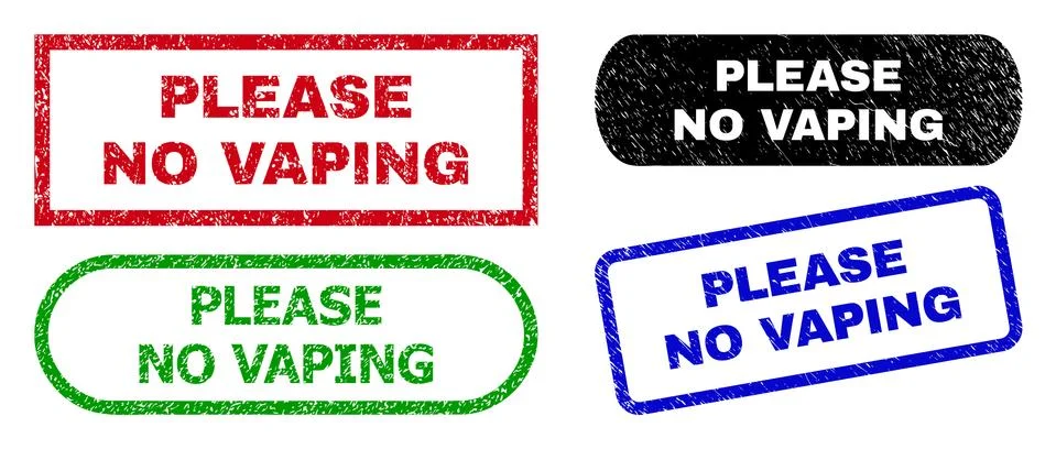 PLEASE NO VAPING Rectangle Watermarks Using Rubber Texture Stock Illustration