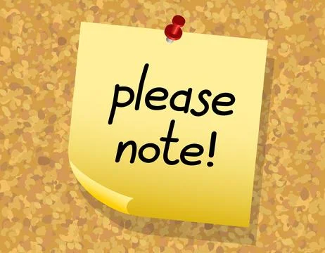 Please note, cork board, sticker paper Stock Illustration