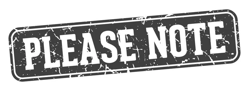 Please note rectangular sign. please note stamp Stock Illustration