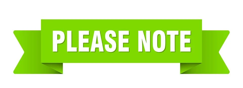Please note ribbon isolated on transparent background. please note ribbon Stock Illustration