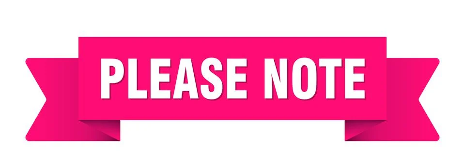 Please note ribbon isolated on transparent background. please note ribbon Stock Illustration