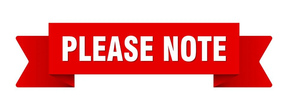 Please note ribbon isolated on transparent background. please note ribbon Stock Illustration