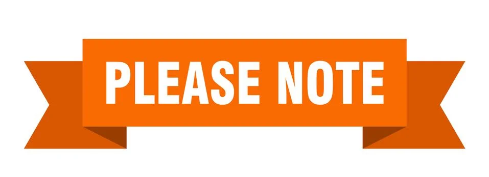 Please note ribbon. please note paper band banner sign Stock Illustration