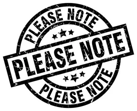 Please note round grunge black stamp Stock Illustration