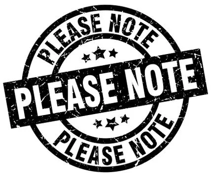 Please note round grunge black stamp Stock Illustration