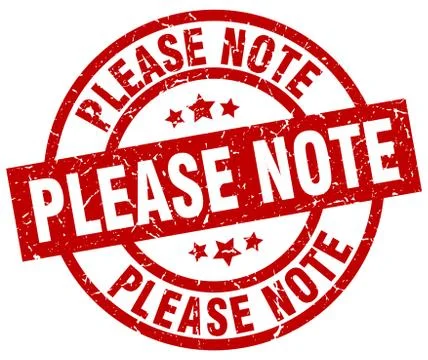 Please note round red grunge stamp Stock Illustration